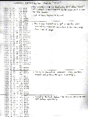 view first 9 pages of hand written Rhythm Rocker codings in Machine Language by Ryo in PDF